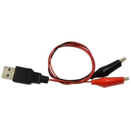 

Alligator Test Clip To Usb Male/Female Connector Power Adapter Cable 50Cm
