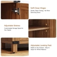thumbnail image 3 of 42.5" Rattan Style Shoe Storage Cabinet for Entryway with 3 Flip Drawers, Freestanding Hidden Shoe Organizer with Adjustable Shelves & Legs, 3-Tier Storage Cabinet, Walnut, 3 of 10