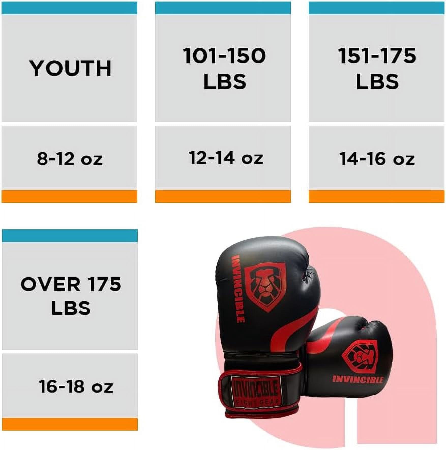Invincible Fight Gear Standard Leather Hook and Loop Training Boxing Gloves in Ideal for Boxing, Kickboxing, Muay Thai, MMA for Men Women and Kids