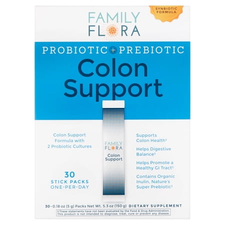 Family Flora Probiotic + Prebiotic Colon Support Stick Pack, 0.18 oz, 30 pack