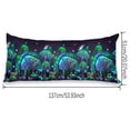 thumbnail image 4 of Long Body Pillow Cover/Case with Hidden Zipper, Glowing Blue & Green Mushroom Pattern Printed, 20x54 inches, 4 of 7