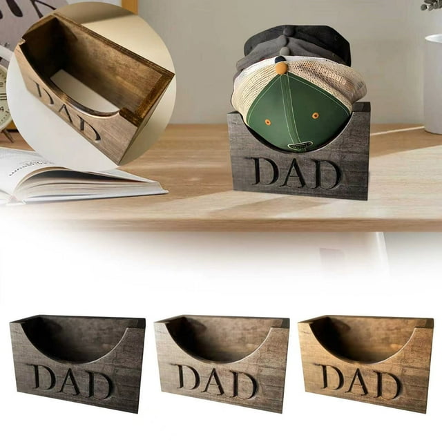 Soporte de exhibición de sombreros de madera para gorras de béisbol - Estante apilable para 8 sombreros, decoración de casa y oficina de contrachapado de abedul