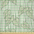 thumbnail image 2 of Ambesonne Leaves Fabric by the Yard Microfiber, Curled Leaf Pattern Nature, 1 Yard, Pale Taupe Grey Eggshell, 2 of 4