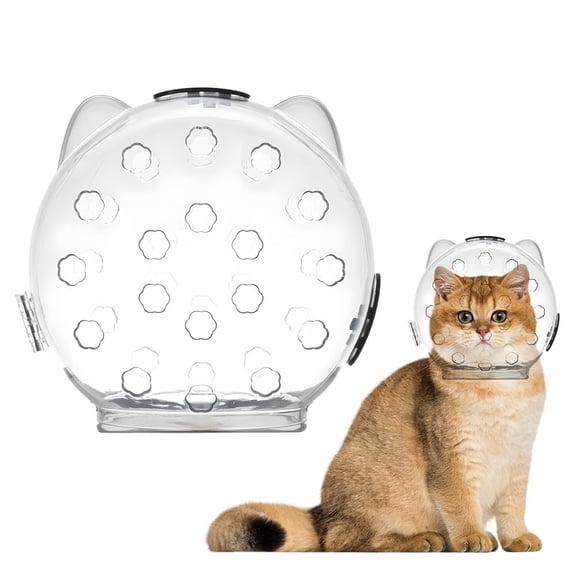 Cat Grooming Mask with Anti-Bite, 2026 New Cat Muzzle for Grooming Mouth Cover Breathable Hood, Transparent Cats Astronaut Helmet for Bath Nail Trimming