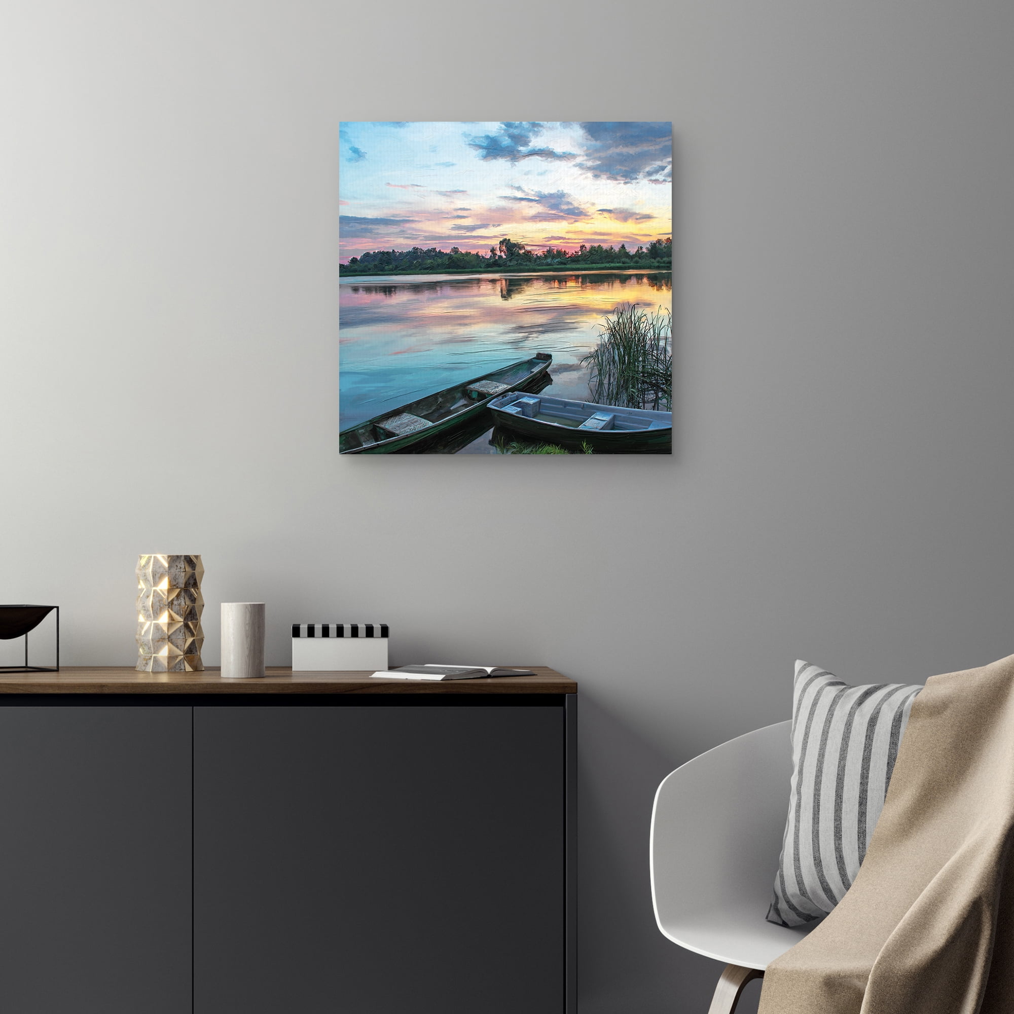 Lakeside Sunset by Studio Arts Canvas Art Print