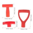 thumbnail image 2 of DINHEAROM Outdoor Work 3Pcs Red Plastic D-shaped Handle for Spade Replacement, 2 of 8