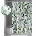 thumbnail image 4 of Eucalyptus Leaf Shower Curtain, 60" x 72", Green Plant Watercolor Leaf Waterproof Bathroom Curtain Washable Shower Curtain Set with 12 Hooks, 4 of 6