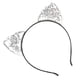 thumbnail image 3 of Diadema reversible con orejas de gato y lentejuelas, aros brillantes para el pelo, accesorios para el pelo de gatita para mujer, color plateado, 3 of 14