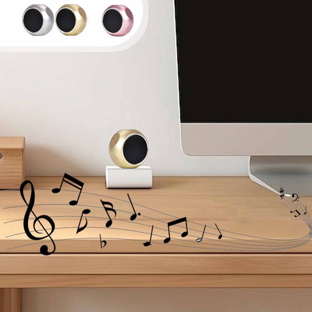 Mini altavoz Bluetooth Portátil inalámbrico al aire libre • Voz metálica • Enchufe USB • 1,96x1,37 pulgadas • 1 PC