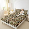 thumbnail image 5 of Feelyou Retro Camouflage Camo Twin Sheet Sets, Rustic Gorilla Wildlife Twin Fitted Sheet, Green Abstract Flat Sheet, Super Cozy Room Decor, 3-Piece, 5 of 8