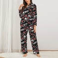 thumbnail image 2 of Balery Vintage Skull Casino Pattern Pajama Sets for Women Long Sleeve 2 Piece Sleepwear Loungewear Sets Soft PJ's with Pockets Long Sleeve Comfy Pj Sets-Medium, 2 of 7