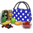 thumbnail image 3 of Easygdp Blue And White Polka Dot Bolsa de Almuerzo Insulada Reutilizable, Bolsa de Mano y Bandolera para Oficina, Trabajo, Viajes, 3 of 6