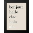 thumbnail image 2 of Mi, Suki 14x18 Black Modern Framed Museum Art Print Titled - Bonjour-Hello, 2 of 5