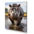 thumbnail image 2 of Designart "The Mighty Hippopotamus I" Animals Canvas Art Print, 2 of 5