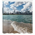 thumbnail image 3 of Ambesonne Illinois Shower Curtain, Chicago Skyline and Lake, 69"Wx70"L, Multicolour, 3 of 3