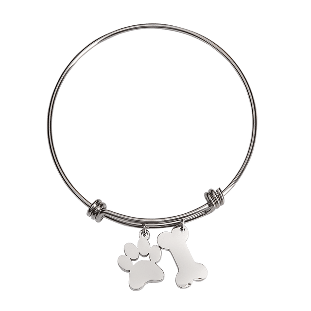 Collar para Mujer con Dije de Huella de Perro LuckyLy Acero Inoxidable Modelo Canny Plateado UNITALLA