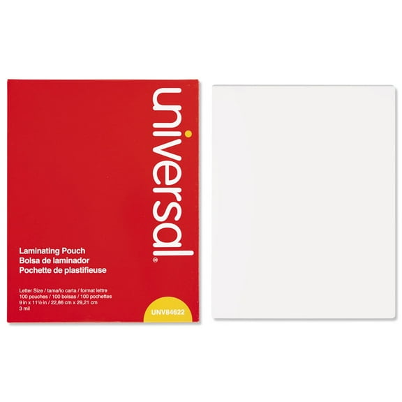 Universal 3 mil Laminating Pouches, Matte Clear, 9 in. x 11.5 in., 100 Pieces per Box