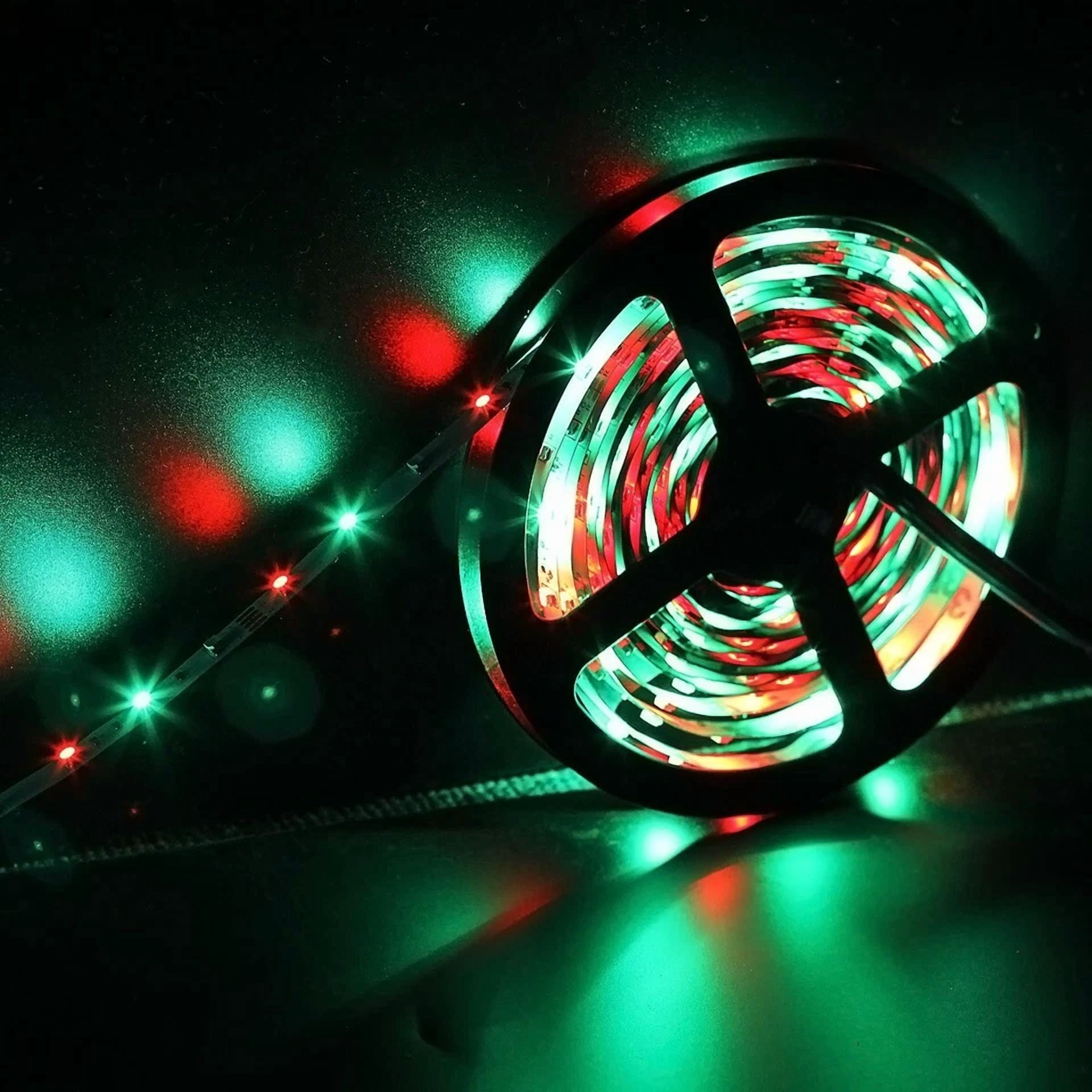 16.4Ft Led Strip 3528 Smd Rgb Rope Tape Fairy Light 12V For Party Tv Bar Bedroom