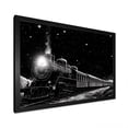 thumbnail image 2 of Designart "Nighttime Noir Black and White Train II" Performing Arts Framed Wall Art Decor - Modern Farmhouse Black Transportation Train Hallway Framed Wall Art Decor, 2 of 6