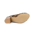 thumbnail image 5 of BLISSFUL STEP Women's Elegant Peep Toe Slingback Block Heel Ankle Boots Leopard 9, 5 of 7