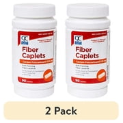 (2 pack) Quality Choice Fiber Therapy Caplets, Safe and Comfortable Constipation Relief Without The Gas and Bloating, Insolubale Fiber for Bowel Irregularity in a 90 Count Bottle of Caplets