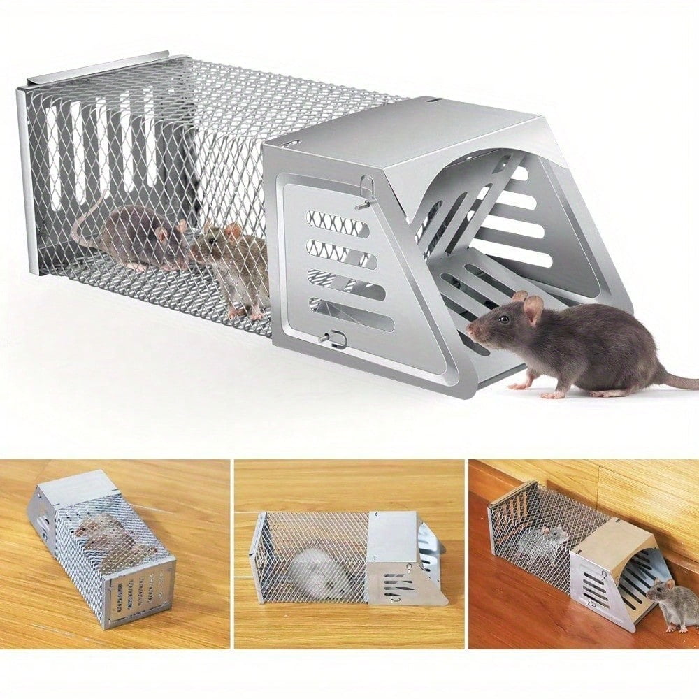 2025 Humane Live Cage Trap For Rats Mice Chipmunks Squirrels Metal Rodent Trap With Sensitive Pedal Trigger For Indoor And Outdoor Use In Homes Gardens Sheds