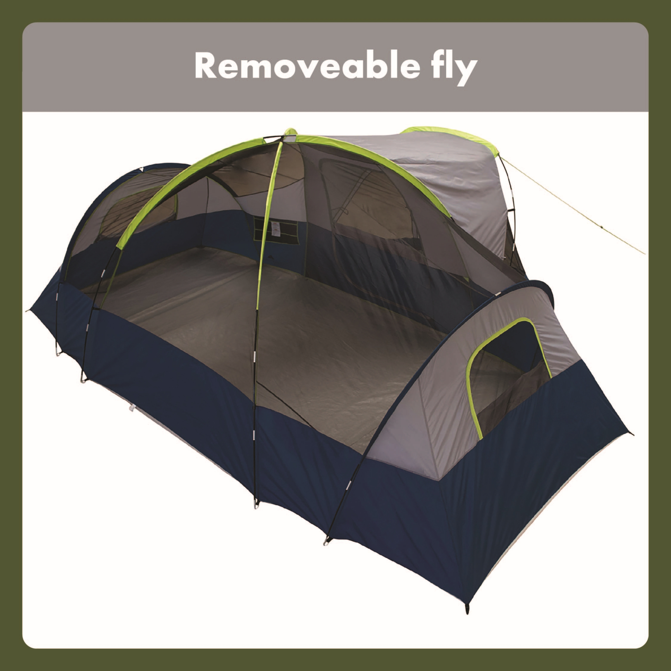 Carpa tipo domo Ozark Trail para 10 personas con porche de malla, tienda de campaña familiar de 3 habitaciones 7