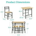 thumbnail image 3 of Best Choice Products 3-Piece Modern Dining Set, Square Table & Chairs Set w/ Steel Frame, Storage Rack - Natural/Black, 3 of 8