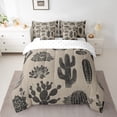 thumbnail image 2 of Feelyou Retro Cactus Print Bedding Comforter Set 7 Pieces, Succulent Plant Botanical Full Bedding Set, Southwestern Reversible Fitted Sheet Flat Sheet, Lightweight Room Decor, 2 of 8