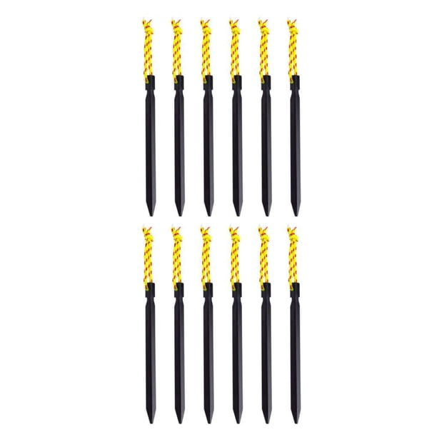Sonducket 6X Clavijas para Tienda de Campaña Cuerda para Jardín Estacas Ligeras de Aluminio Negro 2Conjunto