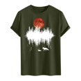 thumbnail image 5 of Jinhomg Mens Graphic Tees Vintage Animal Deer Print Summer T-Shirts Casual Comfy Short Sleeve Crew Neck Tops Lightweight Going Out Wear Green L, 5 of 6