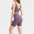 thumbnail image 6 of Summer Nylon,Spandex Short Compression Gym Spandex Yoga Shorts for Women Purple Activewear Women's Solid Color Double Elastic Tight Fitness Training XL, 6 of 8