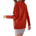 thumbnail image 4 of Solid Color Women Long Sleeve Crewneck Casual Button Down Knit Cardigan with Pocket, 4 of 5