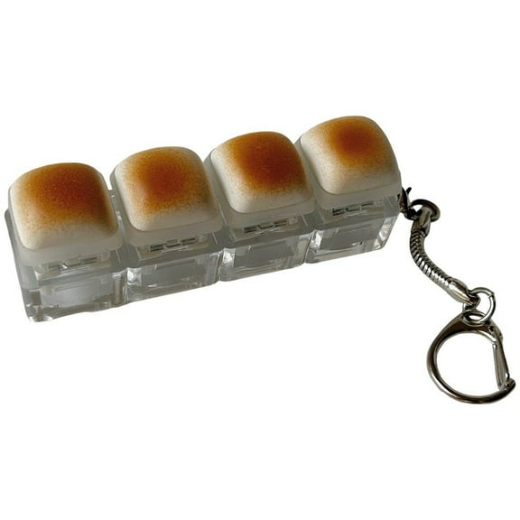 Caramel Bread Keychain Keyring It Fidget Toys Squishy Bread Stress Toy Keyboard Fidget Toy Mini Keychain Sensory Toys to Decompression Gift
