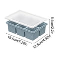 thumbnail image 3 of Bandeja grande para cubitos de hielo, molde de silicona con tapa, 6 compartimentos, 125 ml cada una caja de almacenamiento de hielo grado alimentario para congelar, sopa salsa de caldo, repostería, 3 of 6
