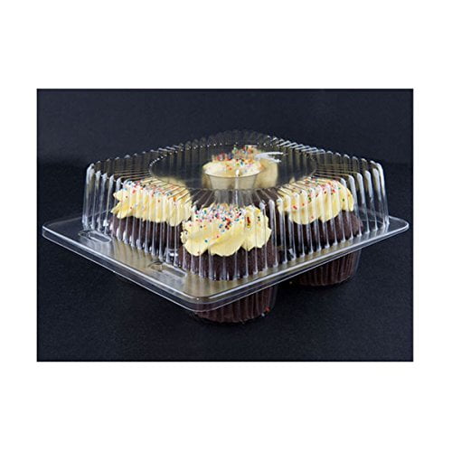 250 per case Detroit Forming LBH6404-4 Compartment Clear Hinged Cupcake/Muffin Container 250 per case Detroit Forming LBH6404-4 Compartment Clear Hinged Cupcake/Muffin Container