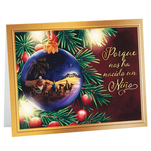 Nativity Ornament Spanish Language Chrisas Card Set of 20