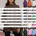 thumbnail image 3 of NMMUED Mockneck Sweatshirt Long Sleeve Sweatshirt for Women Sweatshirt with Pockets Mock Turtleneck Sweatshirt Women Winter Sweatshirt for Women Oversized Sweatshirt for Women Green 2 L, 3 of 7