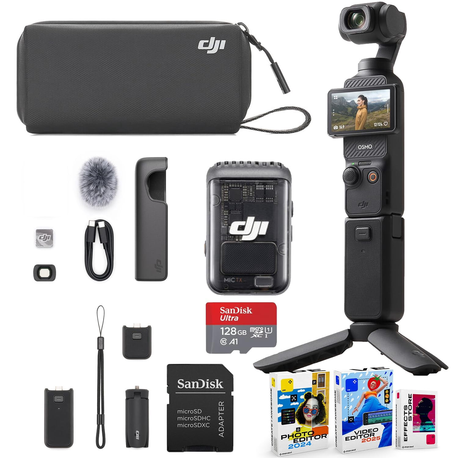 DJI Osmo Pocket 3 4K, 9.4MP CMOS Camera with Vlogging, 4x Zoom