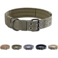 thumbnail image 1 of SURJDE 1.5" Width Military Dog Collar Adjustable Metal D Ring & Buckle Working Dog Collar for Medium Large Dogs(RGN-M), 1 of 7