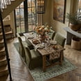 thumbnail image 5 of BERTHMEER 6'x9' Area Rugs for Living Room Bedroom Dining Room Office Oriental Vintage Farmhouse Machine Washable Non-slip Traditional Distressed Rugs Carpets, Green, 5 of 9
