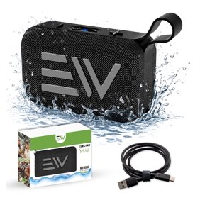Electronic World Portable Bluetooth Speaker, 8W Wireless Speaker, IPX5 Waterproof, Bluetooth 5.4, 35H Playtime, 2200mAh Battery, USB-C Charging, AUX & TF Card Support, Compact Outdoor Speaker, Black