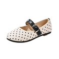 thumbnail image 3 of YOUYEDIAN Mary Jane Shoes Women Versatile Cute Polka Dot Round Toe Slip On Flats Fashion One Lace-up Comfy Casual Low Heel Dress Shoes, 3 of 5