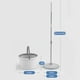 thumbnail image 3 of Juego de trapeador y cubeta telescópicos de acero inoxidable con escurridor | Sistema autoseparador de agua sucia | Incluye una almohadilla de microfibra lavable para pisos de cocina y hogar, 3 of 7