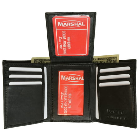 Mens Flap Up ID Trifold Genuine Leather Wallet 1755 (C) (Best Designer Mens Wallets 2019)