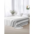 thumbnail image 5 of Grey Striped King Size Flat Sheet, Wrinkleproof & Fadeproof Cooling Flat Bed Sheet Only, Modern White Striped Abstract Art Aesthetics Breathable Soft Bedding Top Sheets 105 x 98 Inches, 5 of 8
