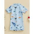 thumbnail image 5 of Cute Baby Boys Swimsuit 6M 12M 1Y 2Y 3Y 4Y Cartoon Shark Print Toddler Bathing Suit Kids Swimwear Short Sleeve Swimming Suit, 5 of 9