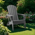 thumbnail image 2 of HDPE Folding Adirondack Chair with Cup Holder,Weather-Resistant, Low Maintenance,Supports up to 400lbs,Grey, 2 of 7