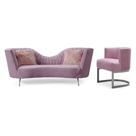Velvet Sofa Set - TOV Furniture Eva Velvet Upholstered Sofa Set