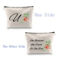 thumbnail image 5 of Initial Makeup Bag Big Letter Script Name Monogram Personalized Travel Makeup Bag for Women Inspirational Gifts She Believed She Could So She Did, 5 of 7